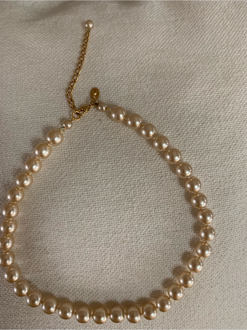 Vintage Kenneth Jay Lane (KJL) Champagne Faux Strand Pearl Necklace